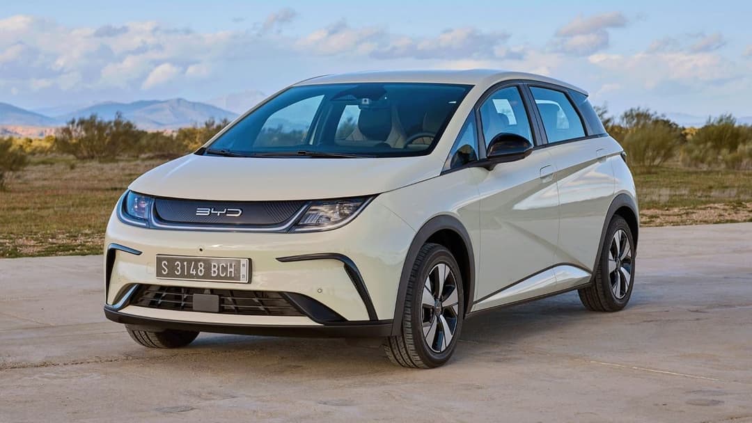 BYD Dolphin white on the road BYD Dolphin white on the road